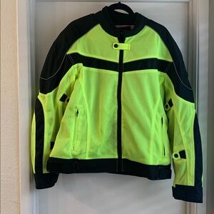 Bilt Motorcycle Jacket Mens Size XL Yellow Mesh Padded
